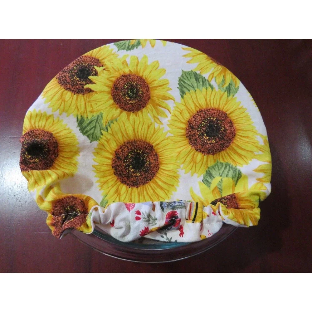 Kitchenaid Bowl Cover, Reversible Sunflowers and Chicken Mixer Bowl Cover